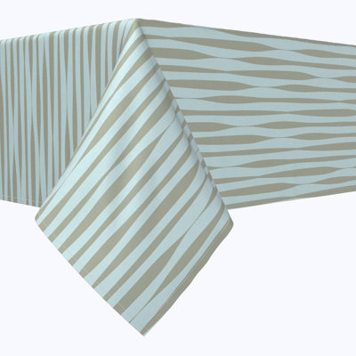 Square Tablecloth, 100% Cotton, 52X52", Ripply Stripes