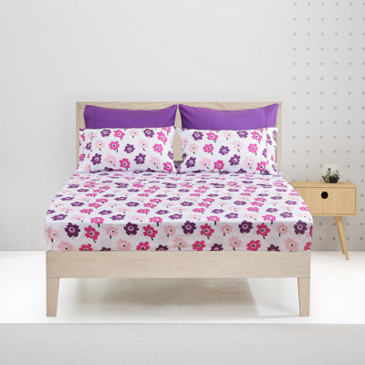 Microfiber Floral Sheet Set