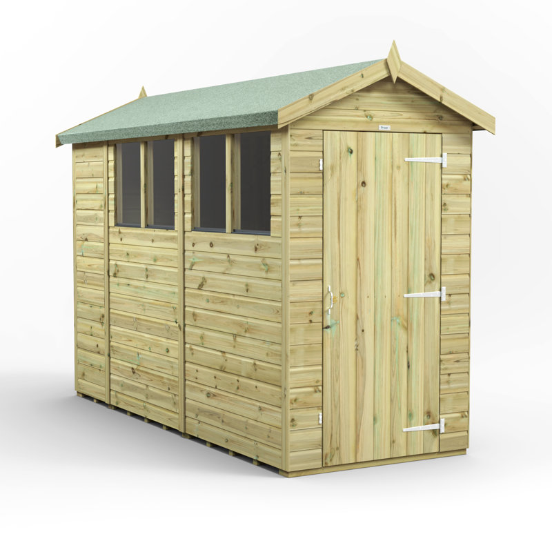 Powersheds 10 x 4ft Premium Pressure Treated Timber Apex Garden Shed