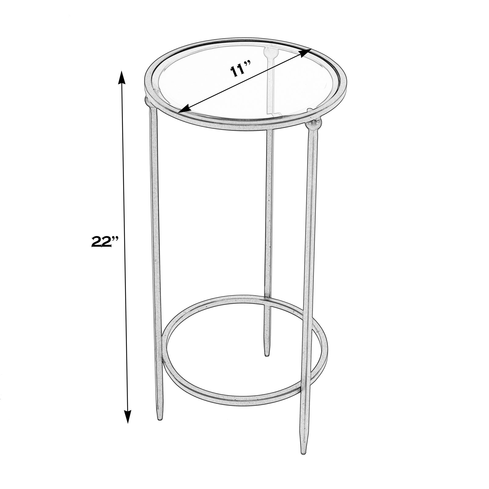 11" Glass End Table