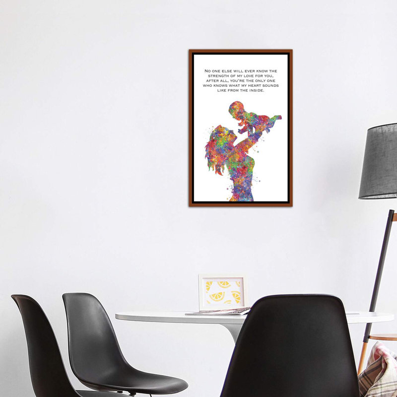 «Mother Baby Quote» - Impression, H 60 po x l 40po x P 1,5 po, Cadre bois classique