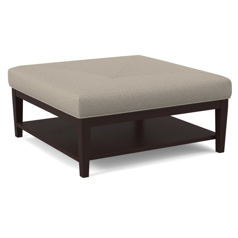 Hammond Square Ottoman, Cobalt Blue Stripe; 0204-64, Sea Glass Finish