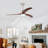52" Solid Wood Blades Ceiling Fan With Light With Remote Control, Noiseless Reversible Motor, 6 Speed ,3 Color , For Patio Living Room, Bedroom, Indoor-640647500