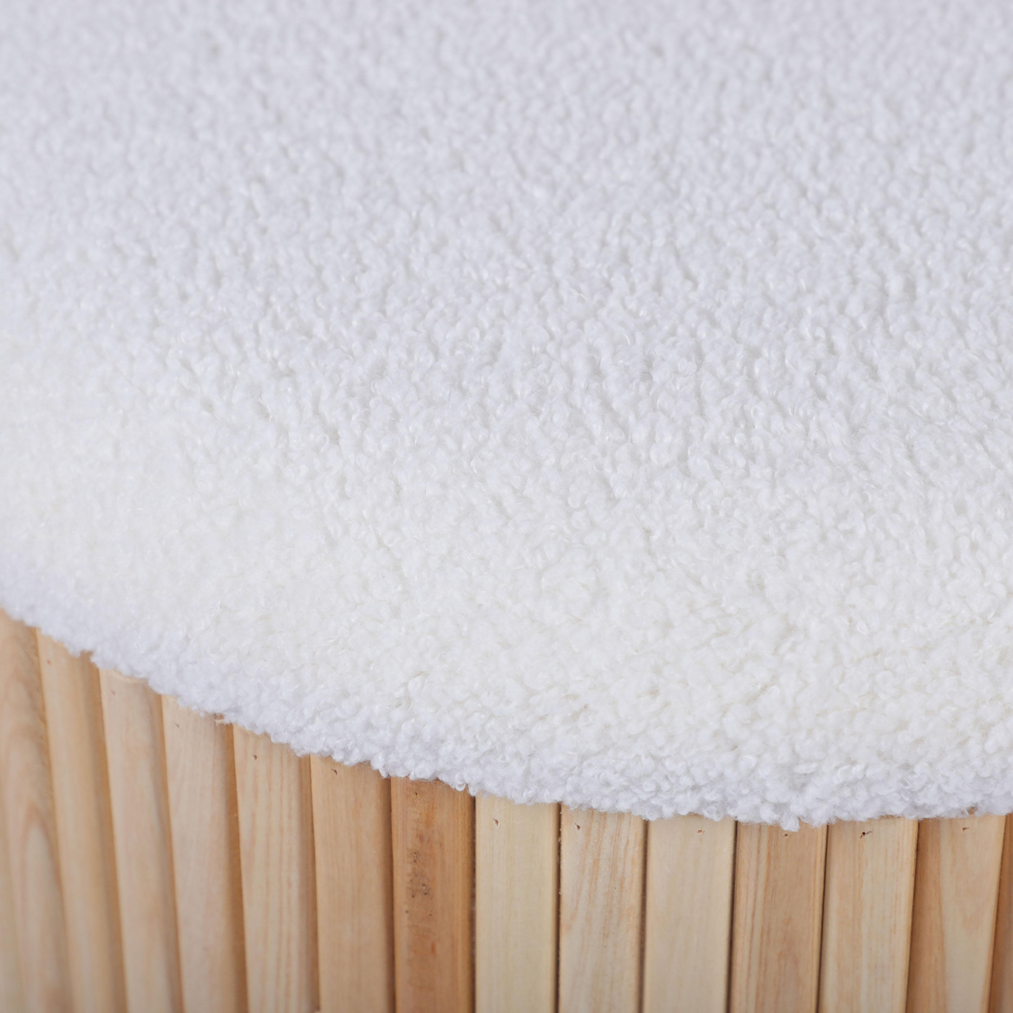 Charlene Accent Stool, White 100% Polyester