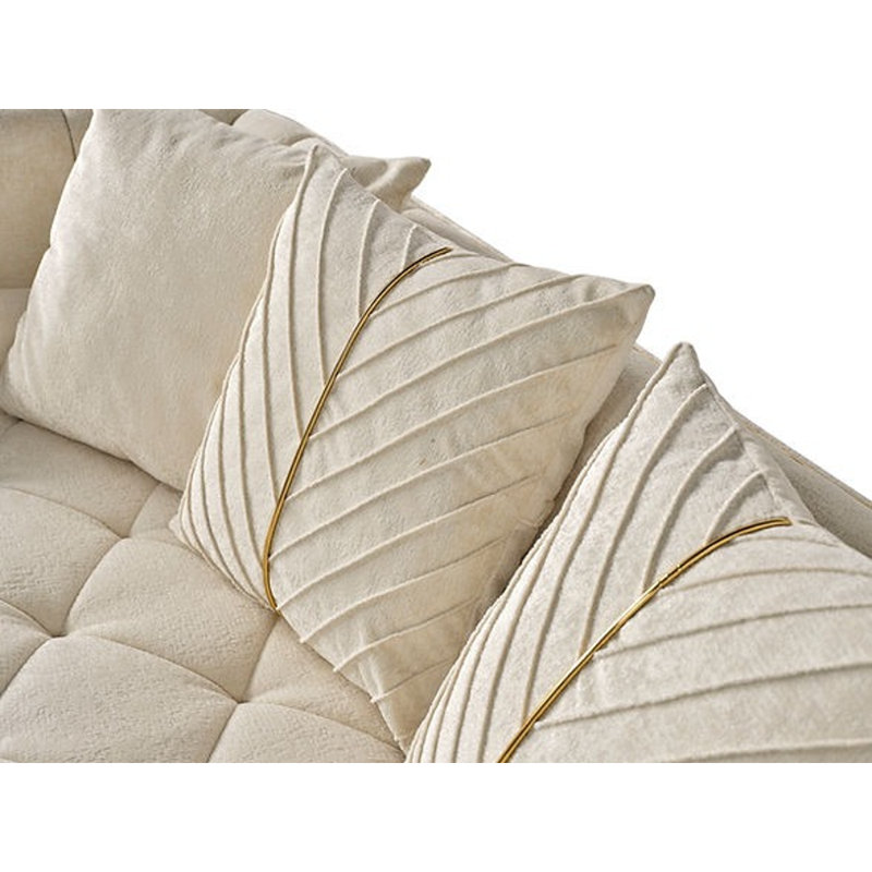Ensemble de salon 3 pièces Shelbe, Blanc cassé