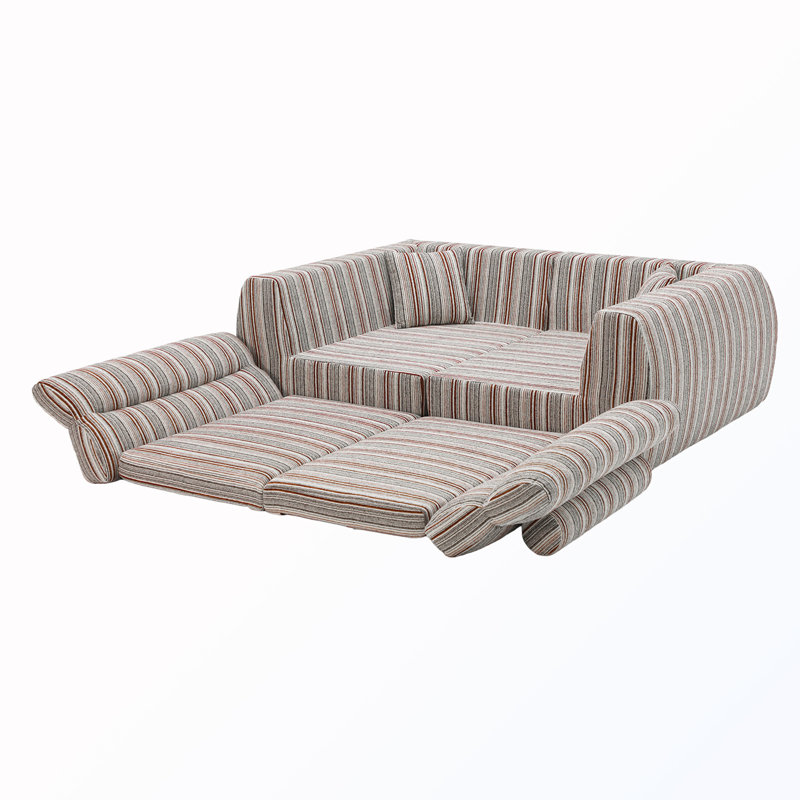 Canapé modulaire droit, Chenille brune et grise