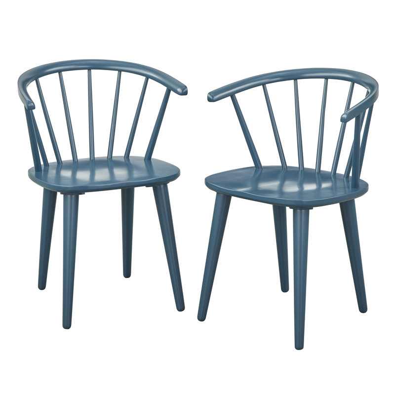 Demi-Lee 18'' H Solid Wood Side Chair, Midnight Blue