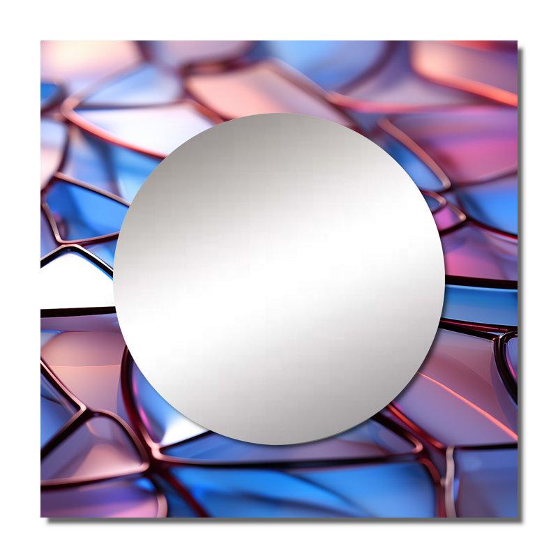 Grand miroir mural carré Deravil - Lilas, 23 po x 23 po