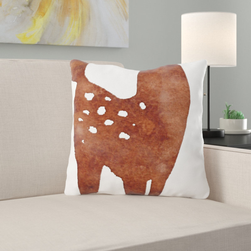 Coussin de cerfs d’hiver Marysville, Microsuède, Intérieur