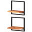 Gloriette 2 -Piece Solid Wood Industrial Pipe Shelves