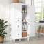 Armoire de rangement 61,7 po avec tablettes réglables, 3 compartiments et 3 tiroirs pour le salon, la cuisine ou le bureau
