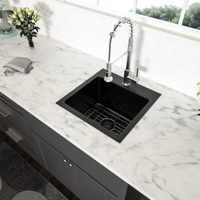 15*15*9 Inch Drop In Kitchen Sink   Topmount 16 Gauge Deep Single Bowl Stainless Steel Sink Basin