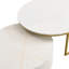 Table basse ronde emboîtable avec plateau et tiroir pratique en blanc et or-1212324068