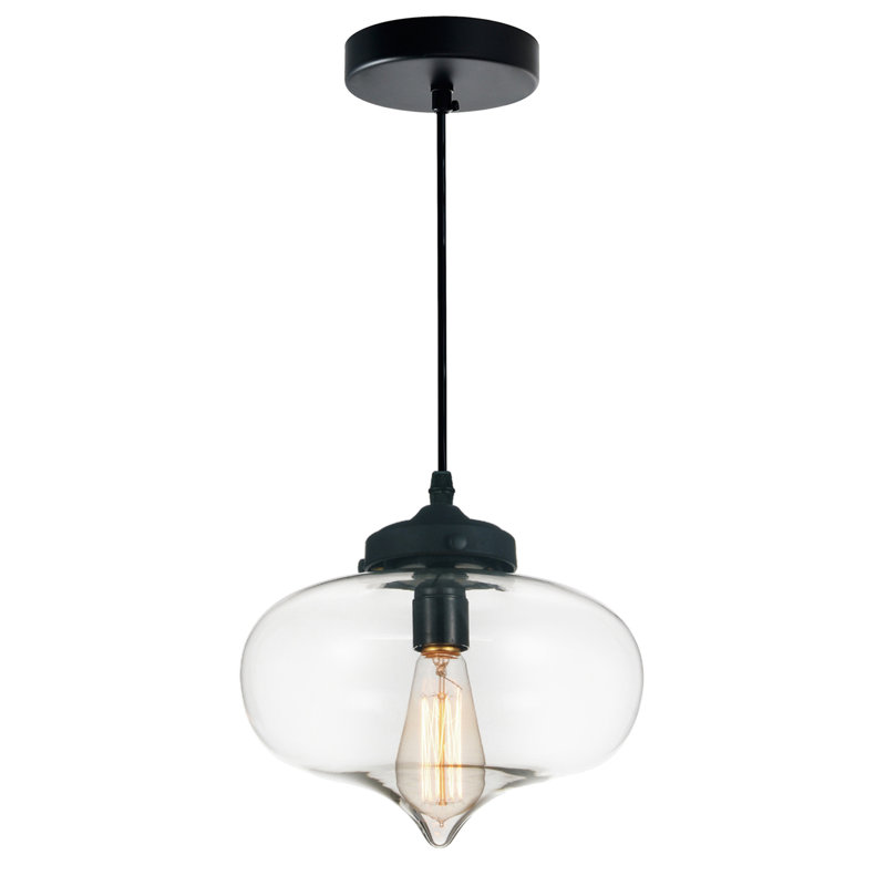 Luminaire suspendu 1 lumière Terrence, Transparent