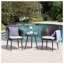 Ensemble de conversation d'extérieur 3 pièces avec osier en rotin PE multi brun et structure en fer - Coussins imperméables pour patio, terrasse, bord de piscine
