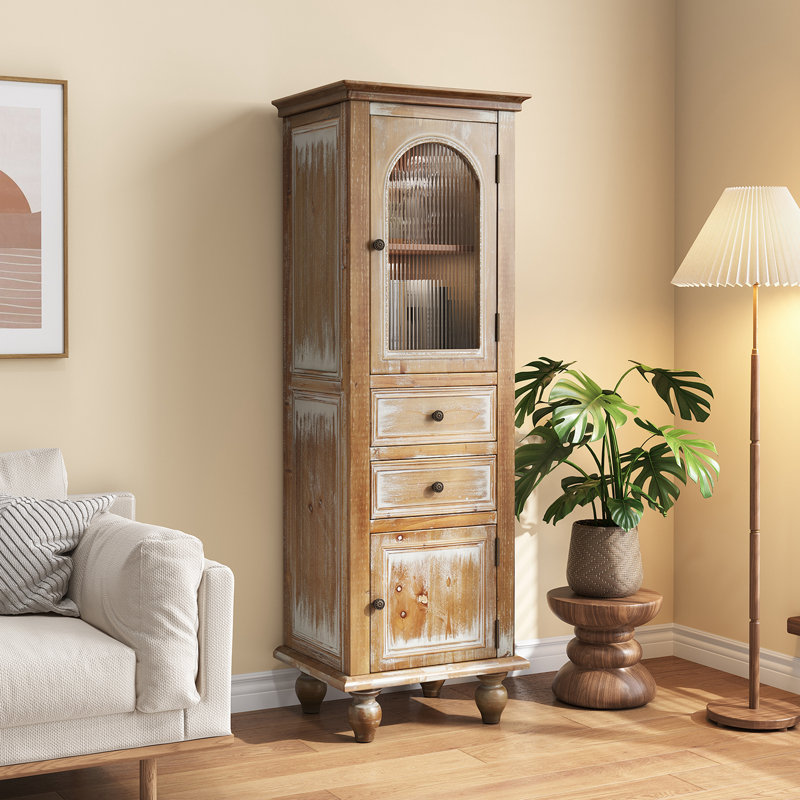 Armoire de rangement Farmhouse, Blanc ancien