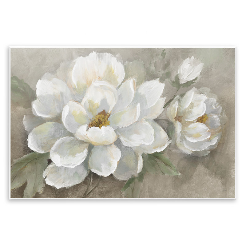 «Blooming Magnolias on Beige», plaque murale par Nan, H 13 po x l 19 po