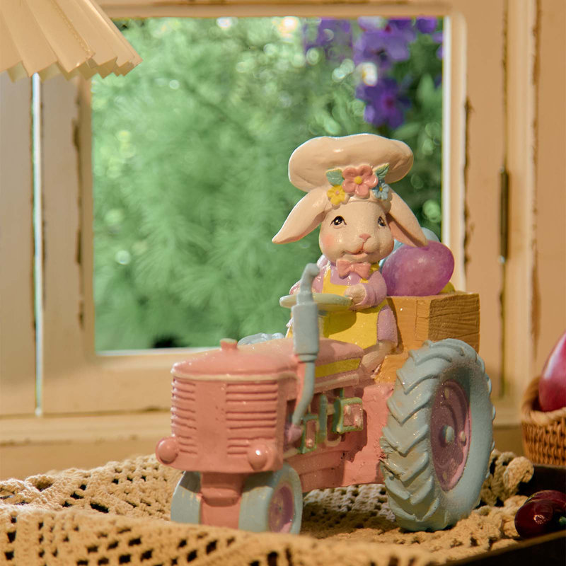 Easter Rabbit Statues Resin Bunny Decorations Spring Figurines Handmade Tabletop Indoor Home Holiday Gifts