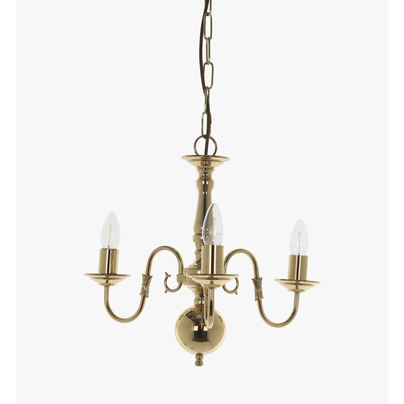 Roosevelt 3 - Light Geometric Chandelier, Polished Brass