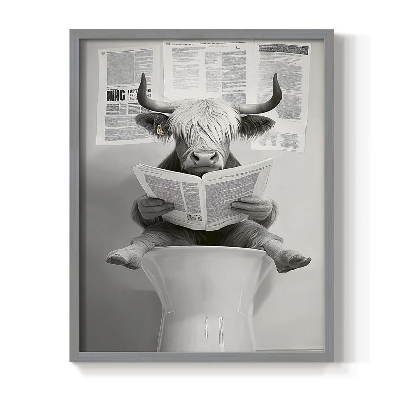 Animal encadré, reproduction encadrée prête à être accrochée, H 10 po x l 8 po, Gris