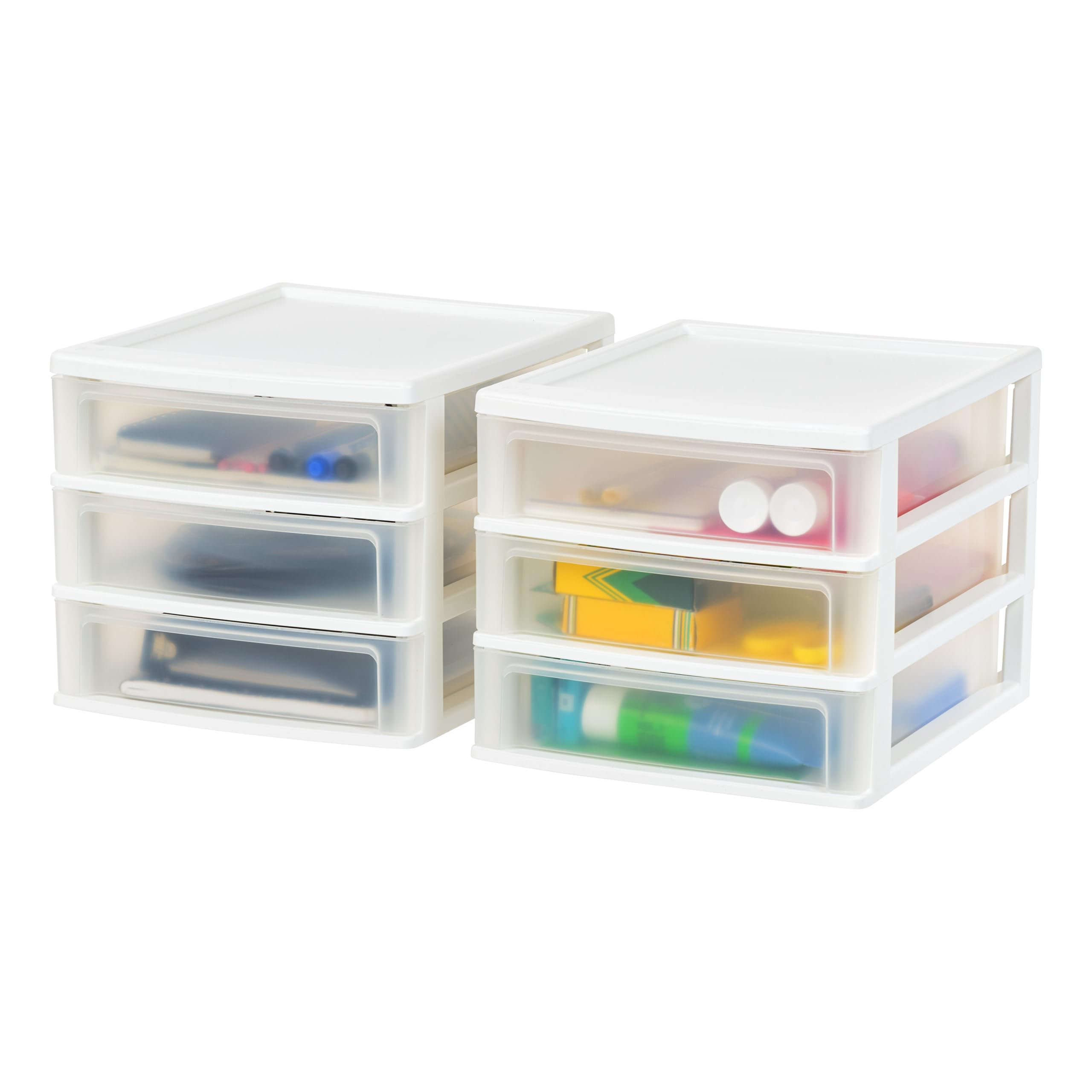 Orren Ellis Three Drawer Desktop Organizer With Open Tray 2 Pack