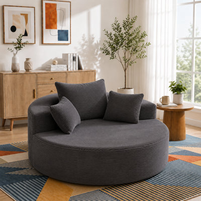 55'' Oversized Round Boneless Chaise Lounge Chair