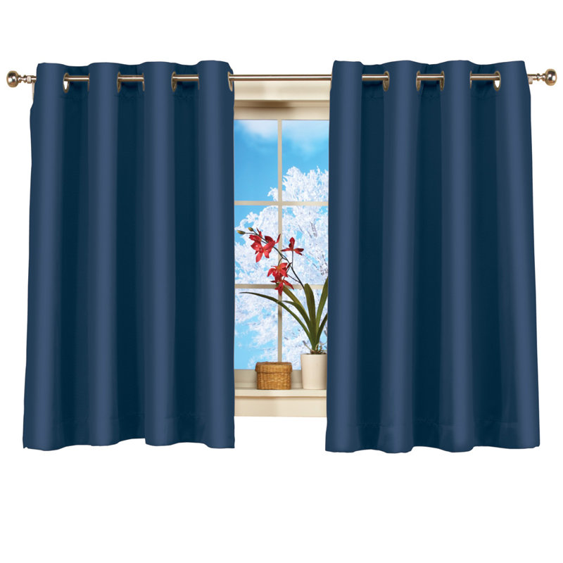 Rideau simple occultant à pattes Abdualeem, l 56 po x L 54 po, Bleu marine
