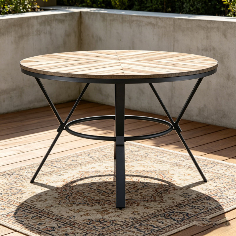 Table de salle à manger d'intérieur avec pieds en métal