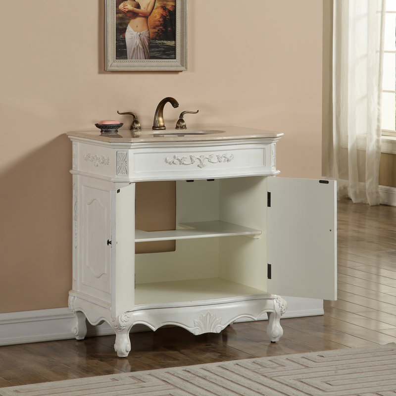Ensemble de meuble-lavabo simple de 32 po Burnet, Blanc antique