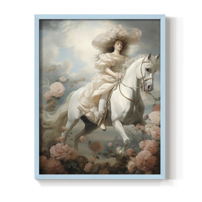 Reproduction encadrée WOMEN Series CMLXII - bois massif, H 30 po x l 24 po, Bleu