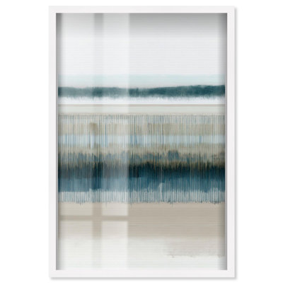 Tapestry of the Coast II Shadowbox Print Blue Wall Decor by Art Remedy, White Frame, 25 x 37