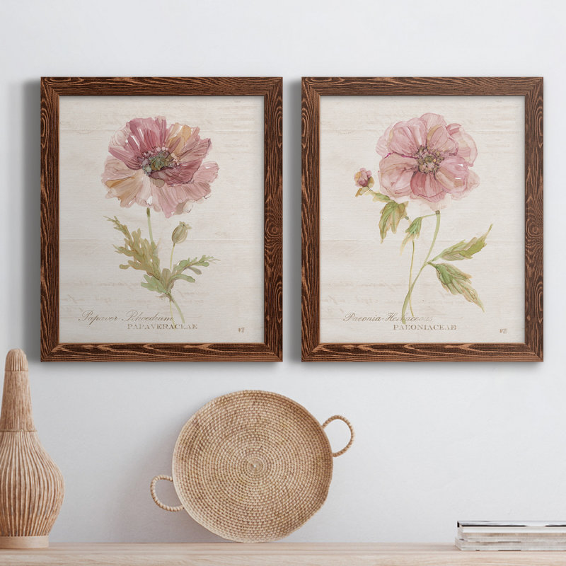 «Soft Poppy», ensemble de reproduction d'art sur toile, Érable encadré, H 43,5 po x l 31,5 po x P 1 po