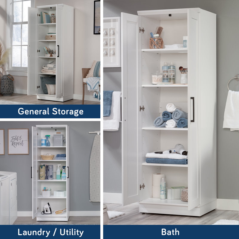 Carnesha 4 - Shelf Storage Cabinet, Soft White