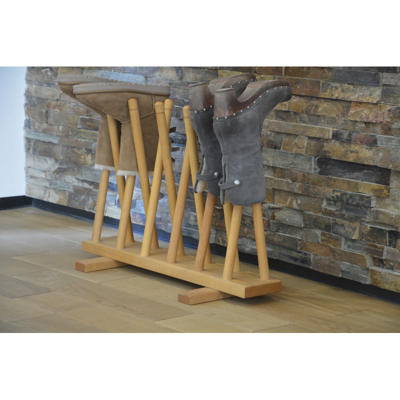 6 Pair Solid Wood Boot Storage