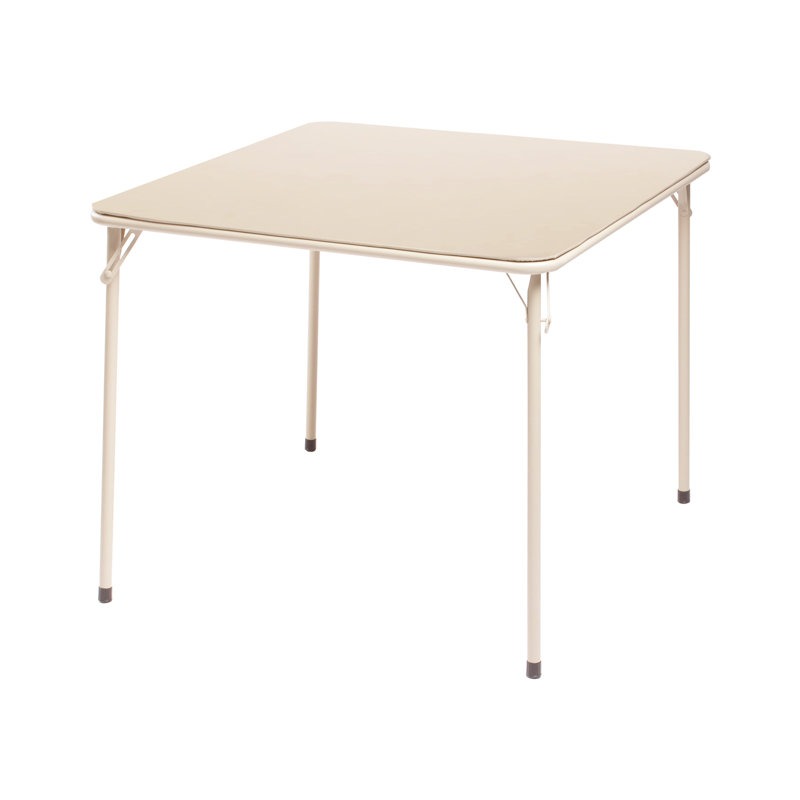 Square Folding Table, Single Piece, Durable Design For Home And Office, Beige