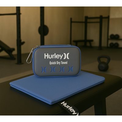 Hurley 12X19.5 Solid Microfiber Towel And Case