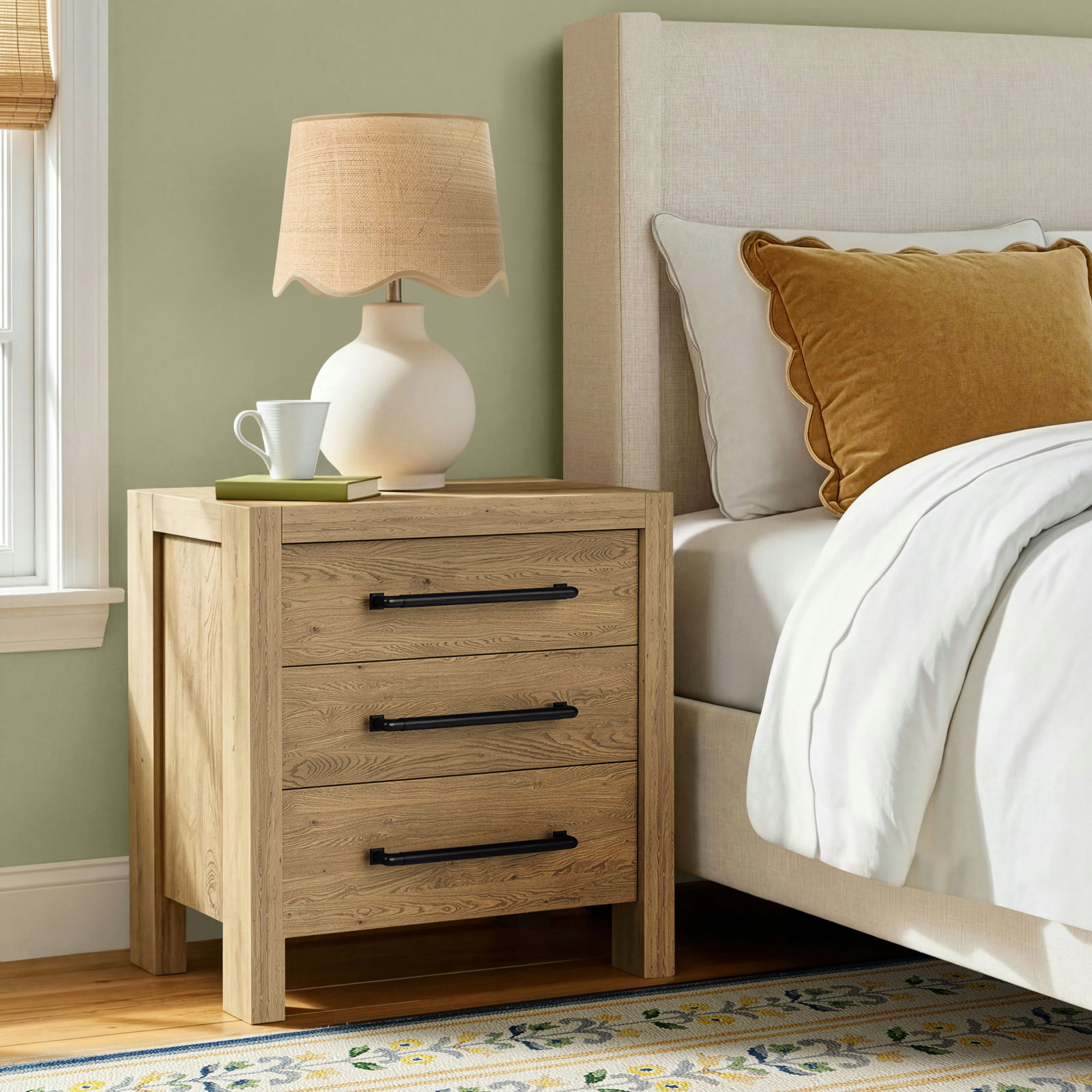 Laroche Nightstand, Pale Oak