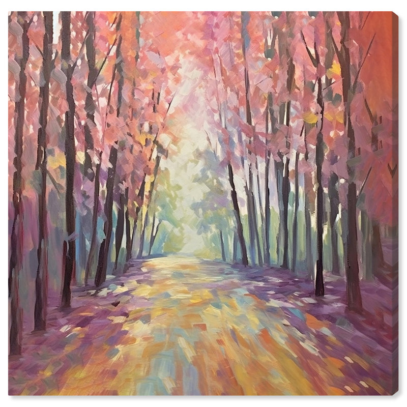 «Road In Autumn» par Art Remedy, H 20 po x l 20 po, Toile tendue