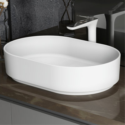 Lavabo à piédestal à surface solide - blanc mat. Facile à nettoyer. Contemporain. 22,47 po Profondeur, 15,05 de largeur, 5,41 de hauteur. 17 lb Poids. Aucun égouttoir ou blanc ne se nettoie facilement, sans et