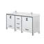 Meuble-lavabo double blanc 72 po X P 22 po D, ensemble de dessus et robinet en marbre de culture-117970916-117970917