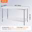 Table de travail en acier inoxydable L 60 po x l 30 po x H 34 po VEVOR