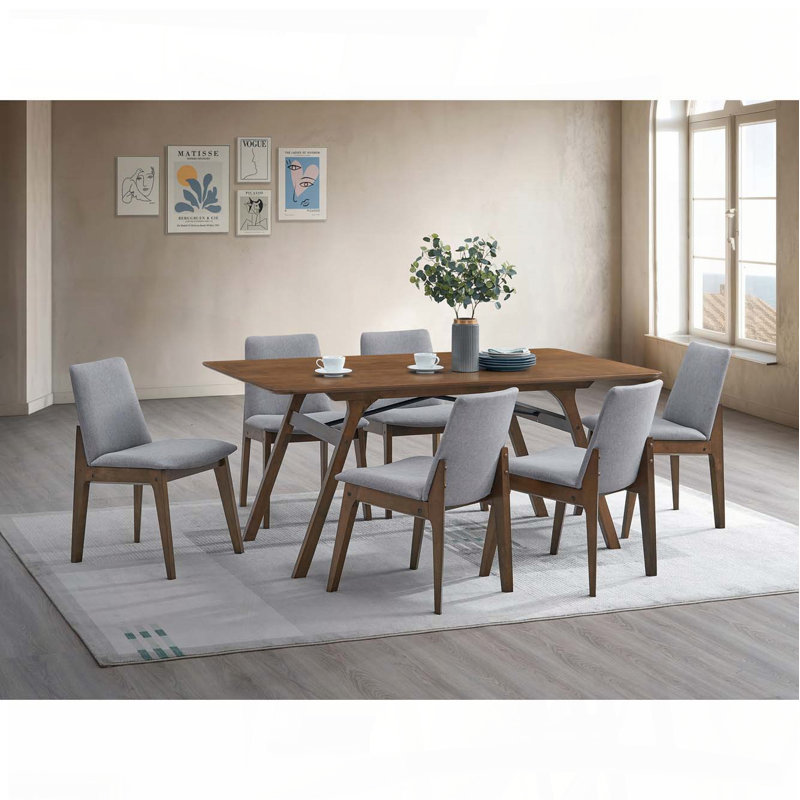 Kaela Walnut Finish Rectangular Dining Table