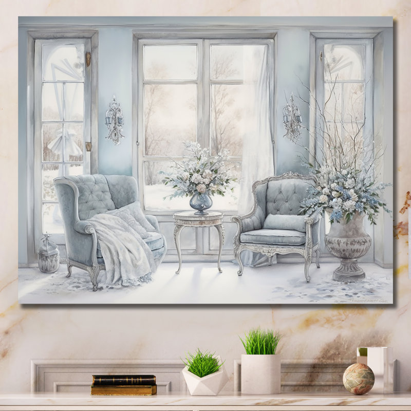 Fenêtres «Winter», impression sur toile scandinave, Toile tendue, H 12 po x l 20 po