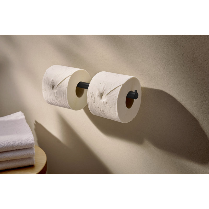 Porte-papier hygiénique double noir mat hansgrohe AddStoris S, Matte Black