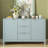 Sideboard with Wave Design - 3 Adjustable Shelves, 3 Drawers & Soft-Close Doors, Storage Console Table with Metal Handles, Suitable for Study, Hallway and Living Room-667679020