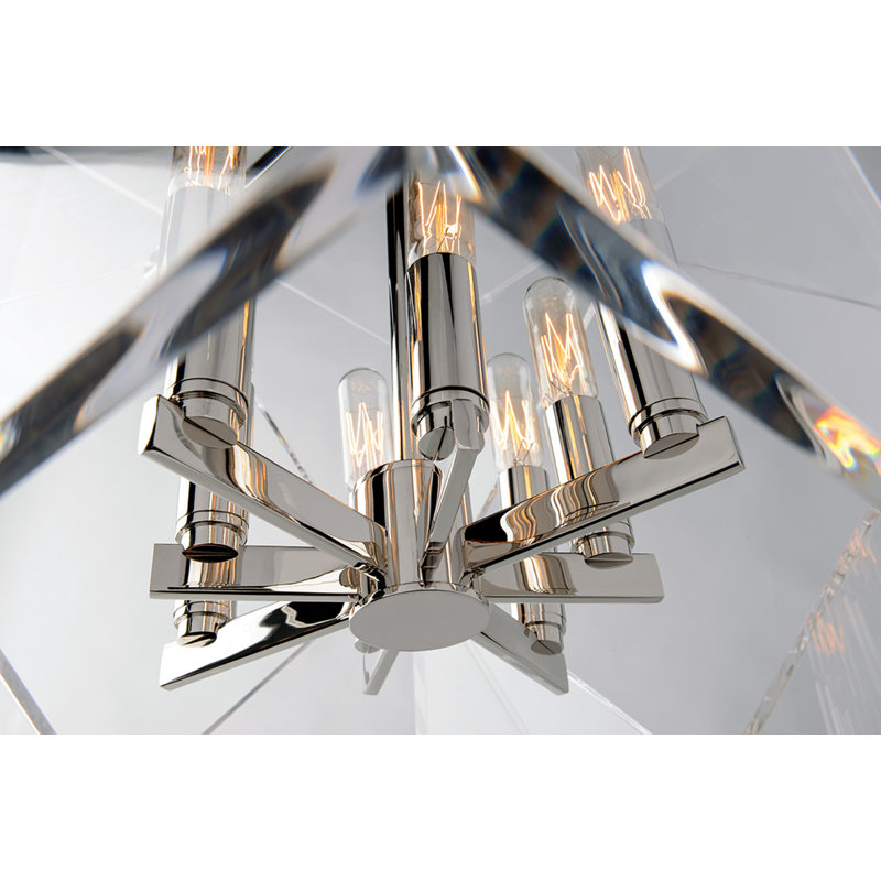 Travis 8 - Light Pendant, 21.5" H x 16" W x 16" D, Polished Nickel