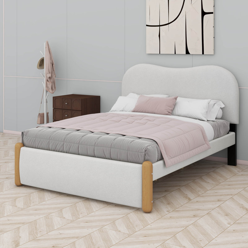 Lit plateforme tapissier Berber, Lit double
