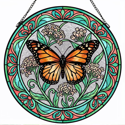 Vitrail de vitrail papillon Butterfly, 7,8 heures
