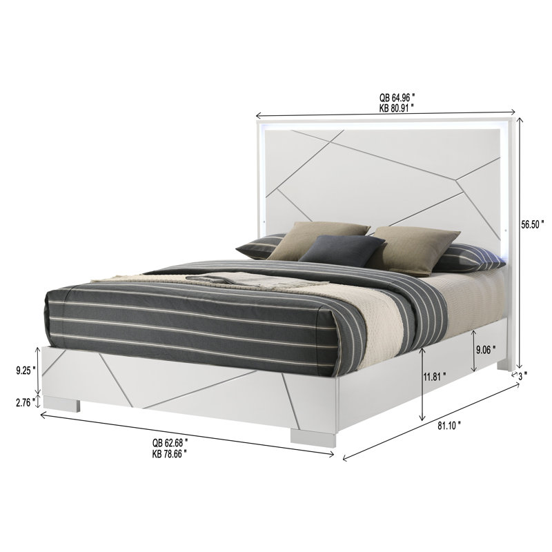 Ayla White King Panel Bed