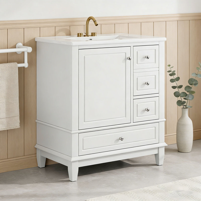 Meuble-lavabo 30 po avec lavabo, Blanc